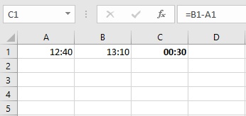 Exemple de la manière dont vous pouvez soustraire des heures dans Excel