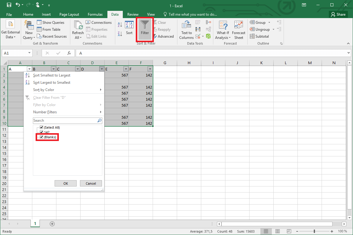 Filtre permettant de supprimer les lignes vides dans Excel a posteriori Filtre permettant de supprimer les lignes vides dans Excel a posteriori