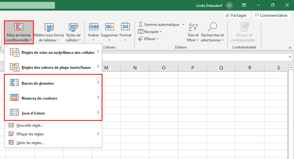 comment faire glisser une mise en forme conditionnelle excel