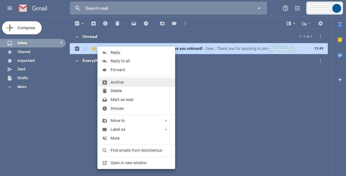 Version de bureau de l’interface utilisateur de Gmail