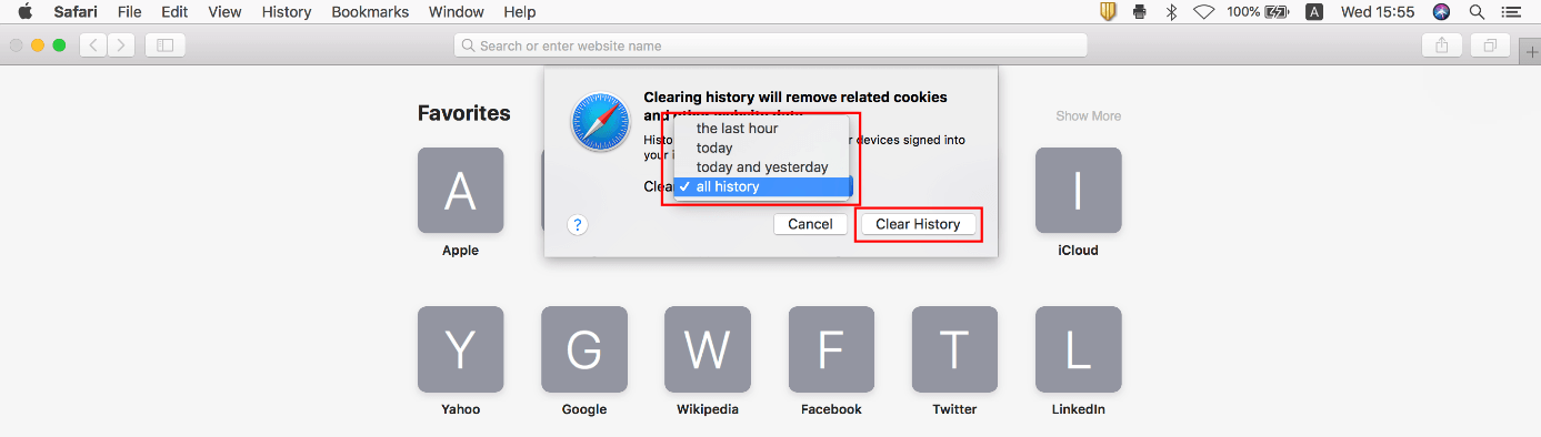 vider historique safari mac