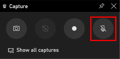 Capture vidéo d’écran dans Windows 10 : bouton permettant d’activer l’enregistrement du son