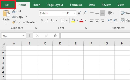 Capture d’écran d’un fichier MS Excel
