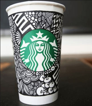Gobelet décoré de Starbucks