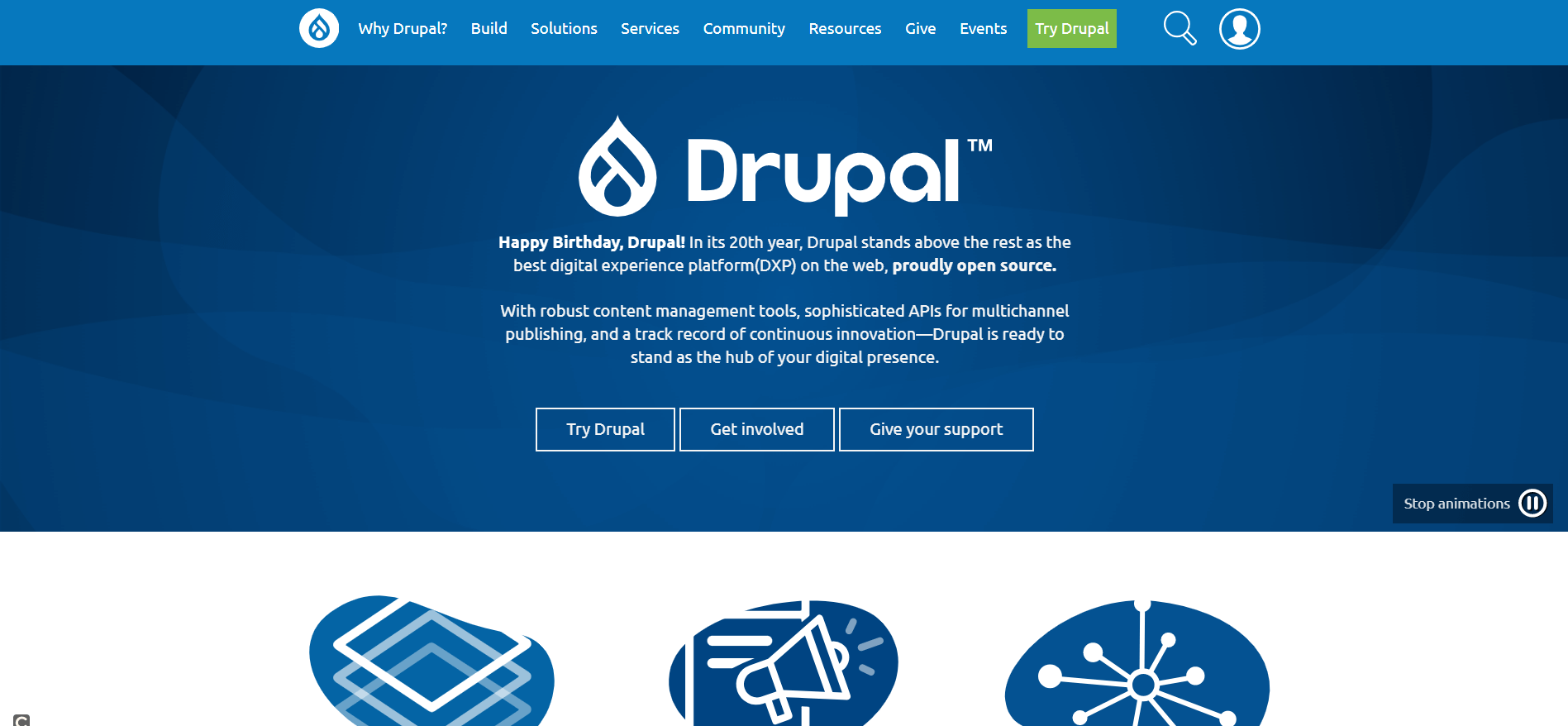 Le site Internet du projet Drupal