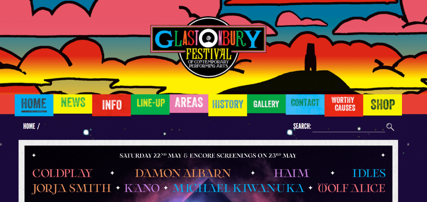 Site Web du Festival de Glastonbury