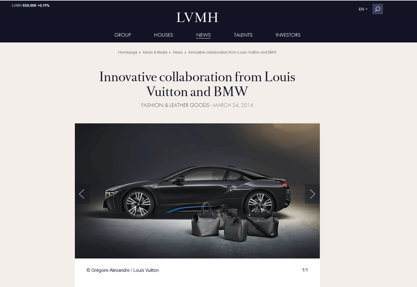 Exemple de co-branding intersectoriel : BMW et Louis Vuitton