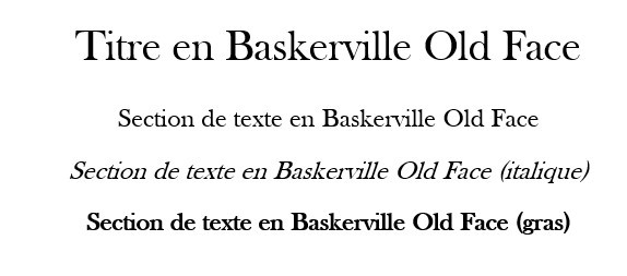 Exemples de texte pour Baskerville