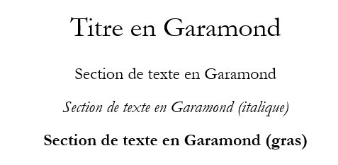 Exemples de texte pour Garamond