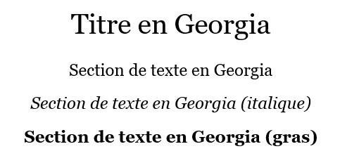 Exemples de texte pour Georgia