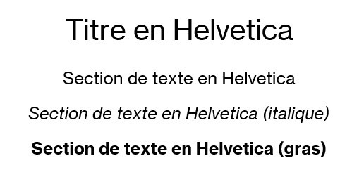 Exemples de texte pour Helvetica