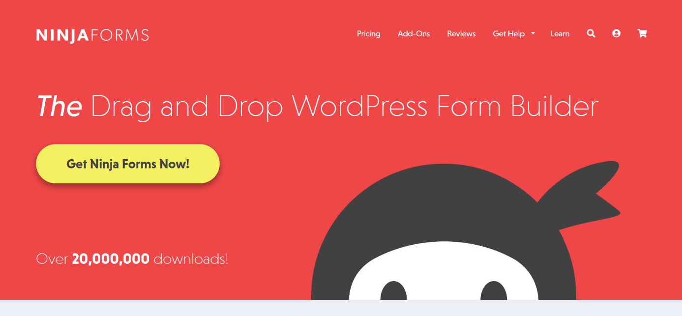 Page d’accuil du plugin Wordpress Ninja Forms