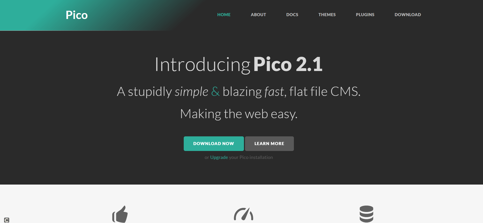 Page d’accueil du projet Pico