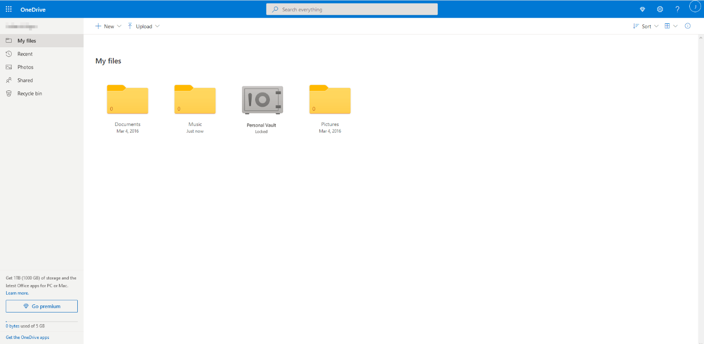 Tableau de bord OneDrive : mes fichiers