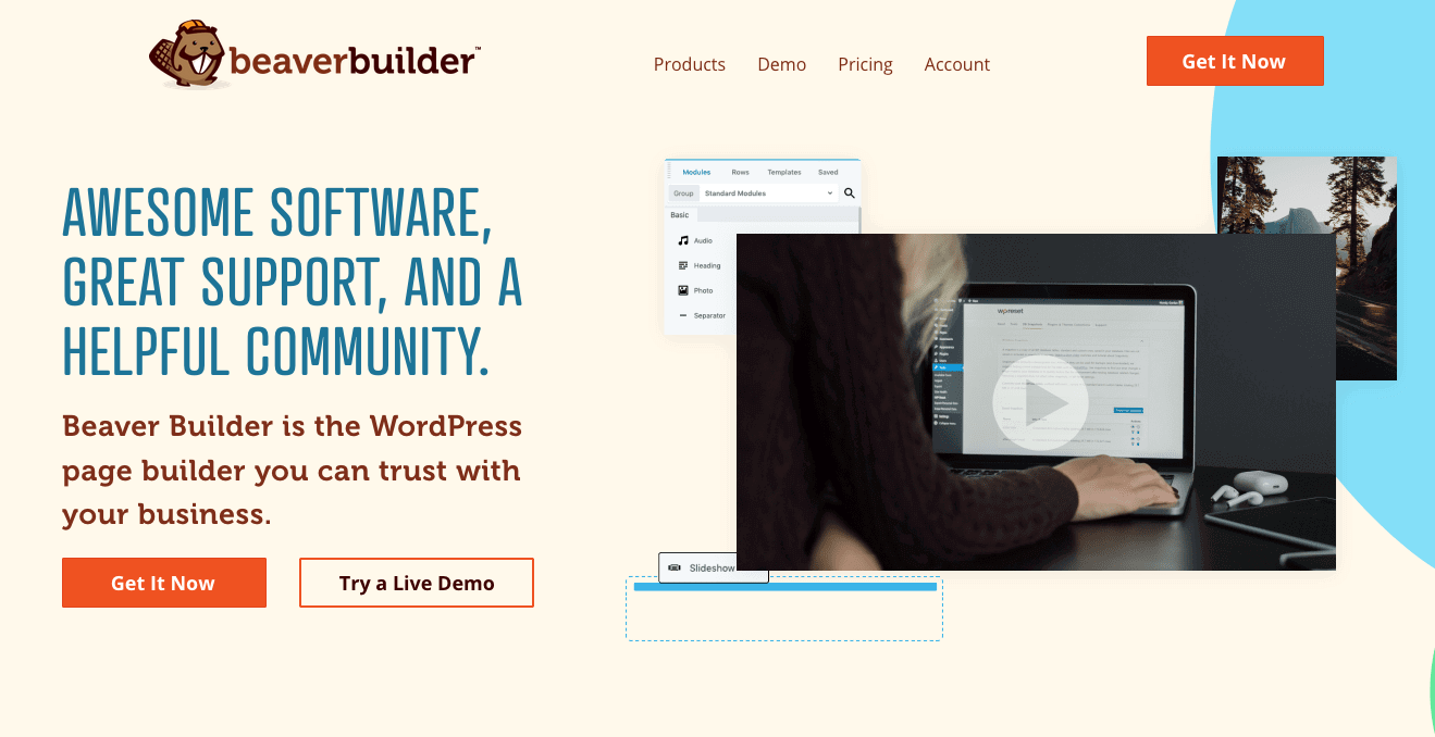 Page d’accueil de Beaver Builder