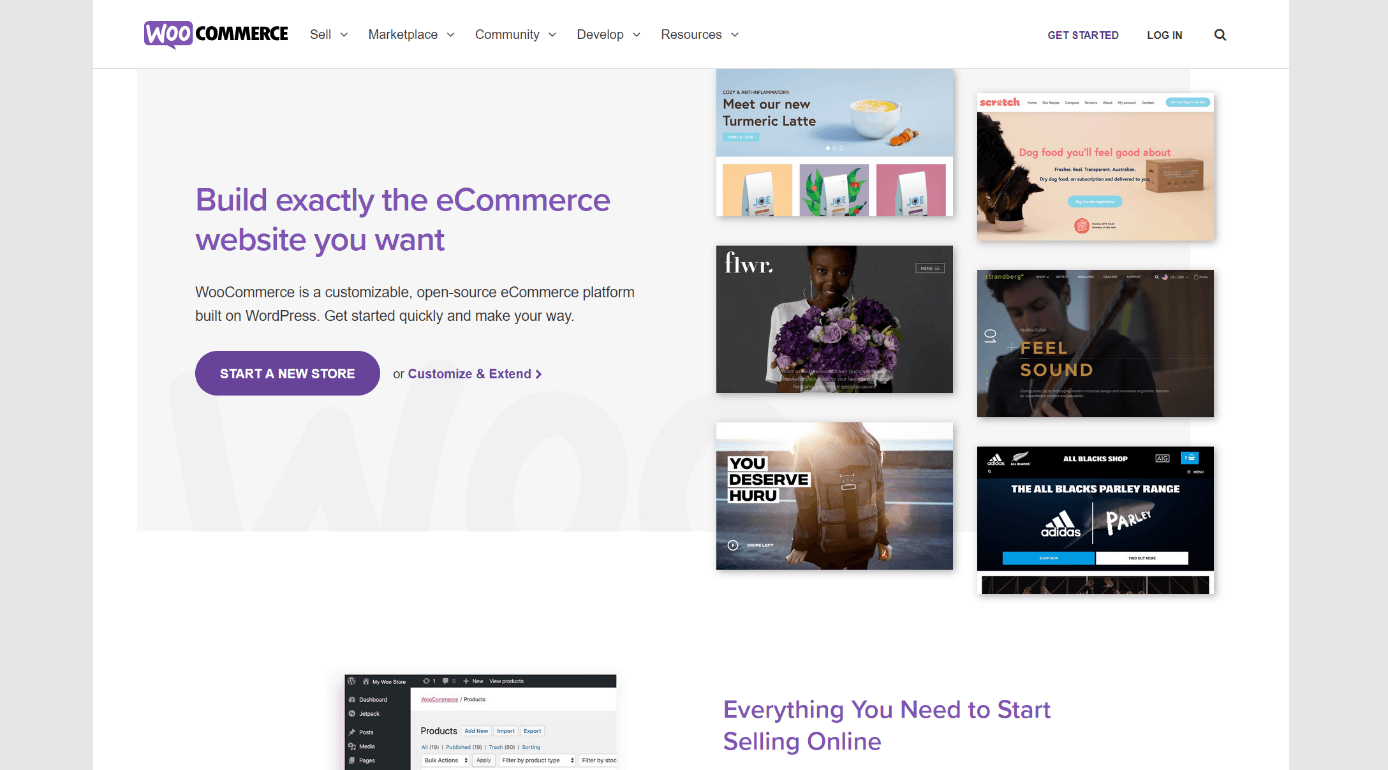 Page d’accueil de WooCommerce