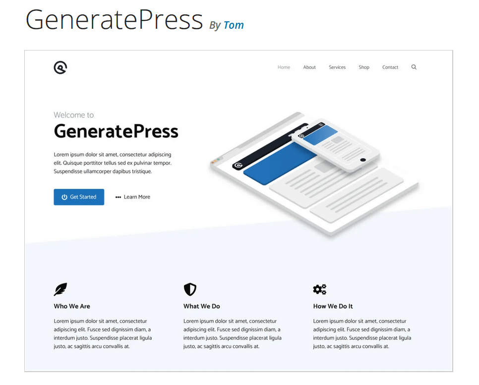 Aperçu du thème WordPress GeneratePress sur WordPress.org