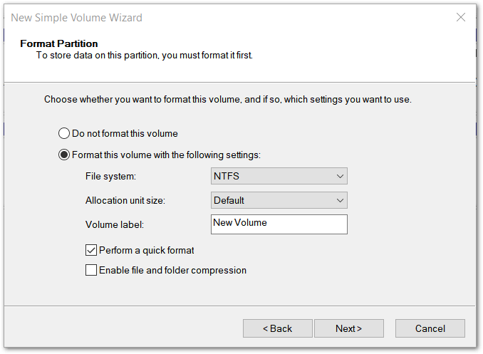 Windows 10 : formater une partition dans l’assistant