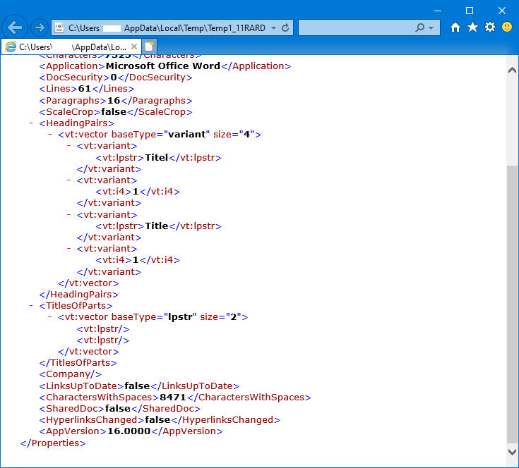 Numéro de version d'Office dans le fichier app.xml Numéro de version d'Office dans le fichier app.xml
