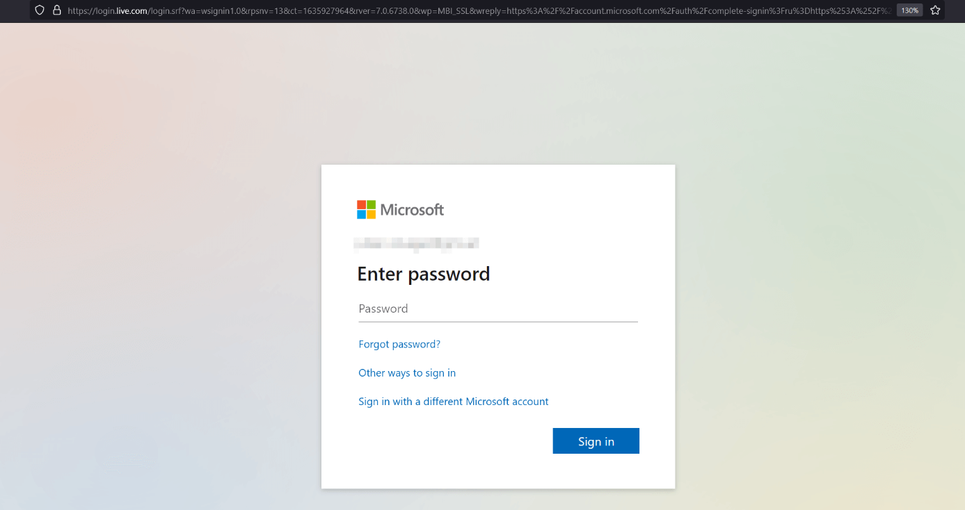 Page de connexion pour la gestion des comptes Microsoft