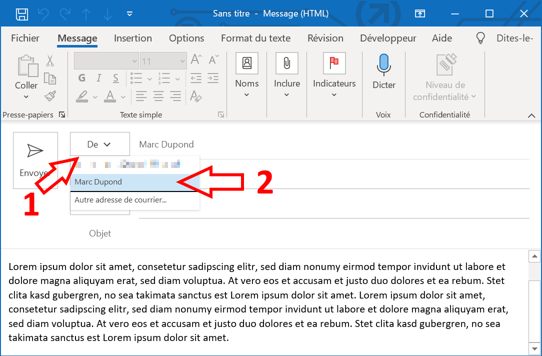 Changer l’expéditeur dans Outlook : changer l’adresse de l’expéditeur d’Outlook 