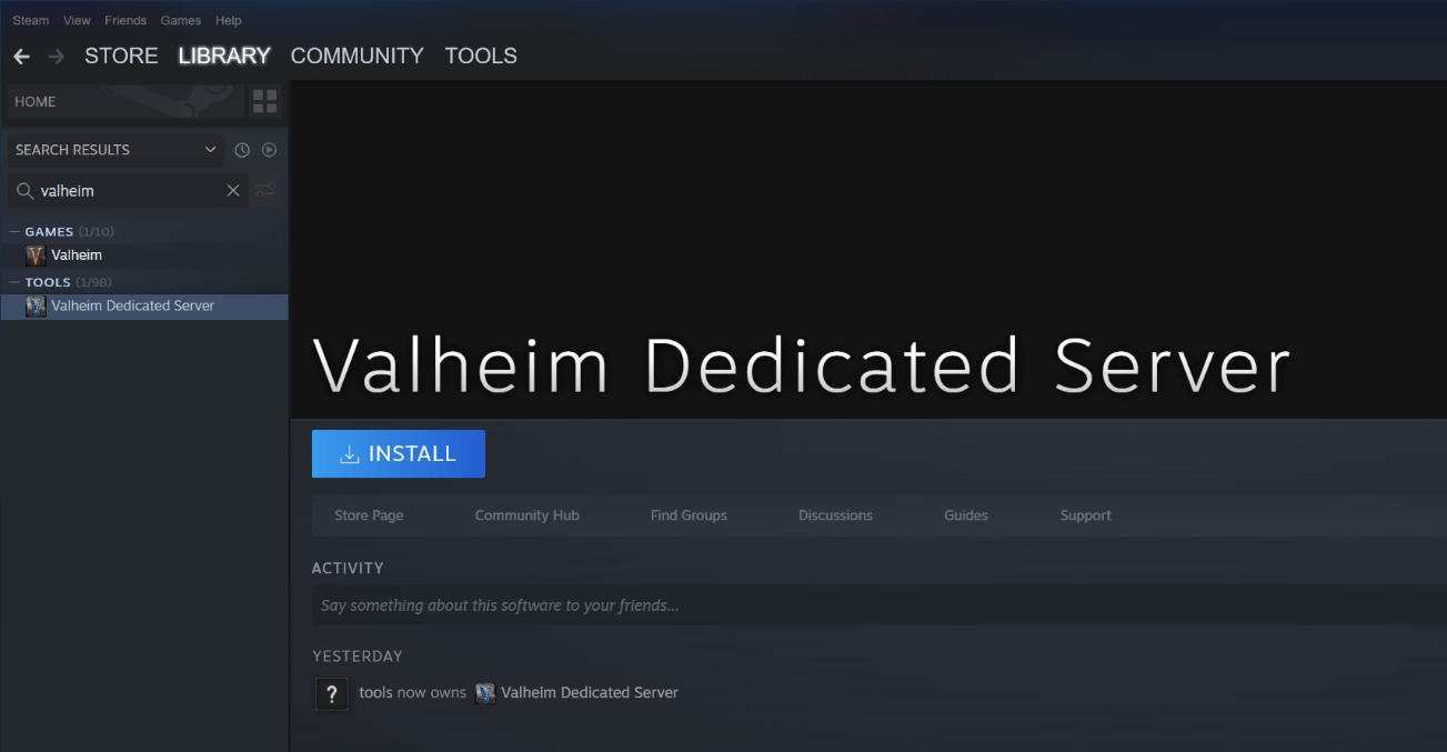 Steam: Steam : Installation du logiciel „Valheim Dedicated Server“