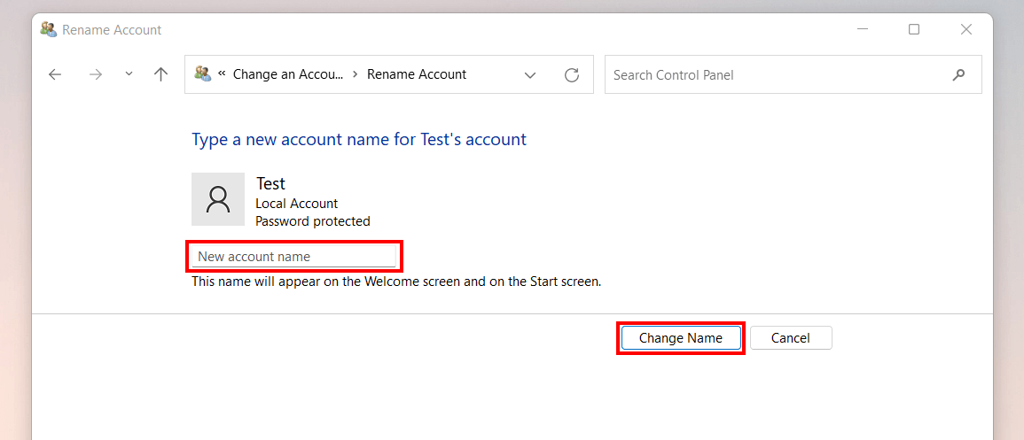 Windows 11 : changer le nom d’utilisateur pour le compte local