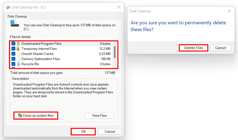 Windows 11 : nettoyage du disque avec sélection des fichiers à supprimer