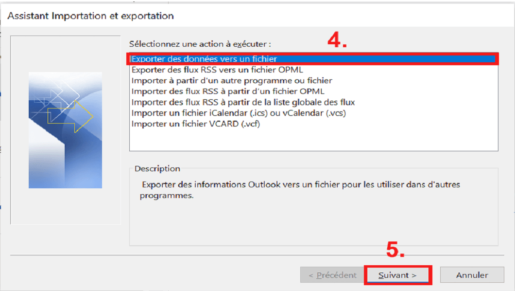 Assistant d’importation et exportation Outlook : les options d’importation et d’exportation disponibles Assistant d’importation et exportation Outlook : les options d’importation et d’exportation disponibles