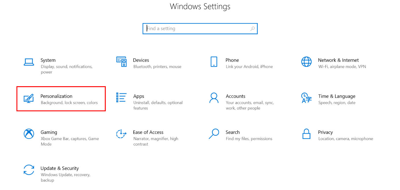 Paramètres de Windows 10 : vue d’ensemble
