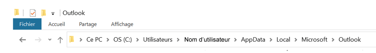 Chemin d’accès affichant la localisation des fichiers Chemin d’accès affichant la localisation des fichiers