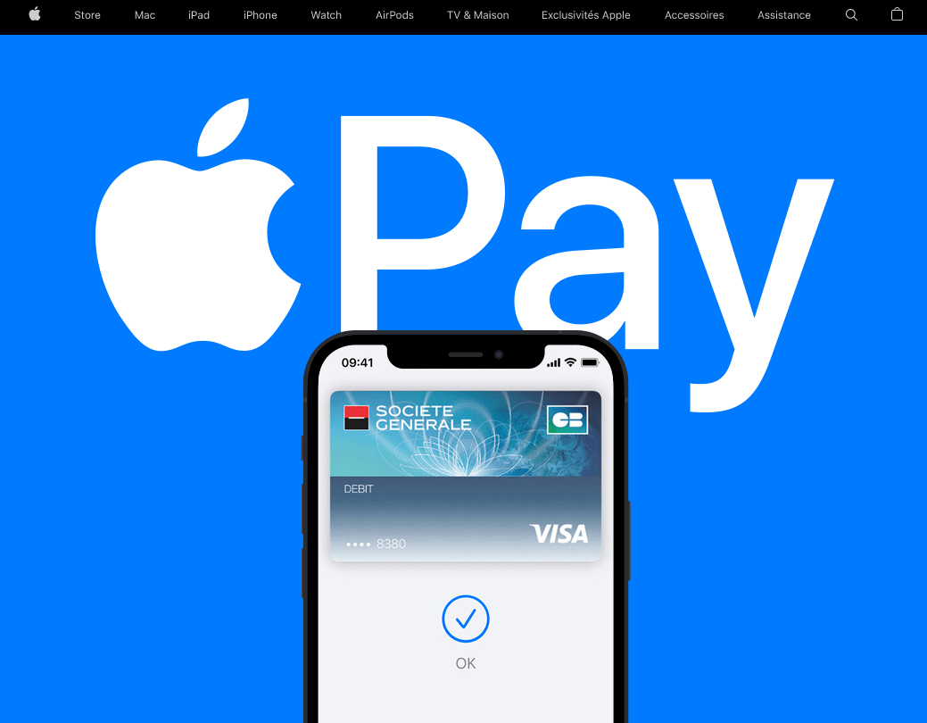 Page d’accueil d’Apple Pay