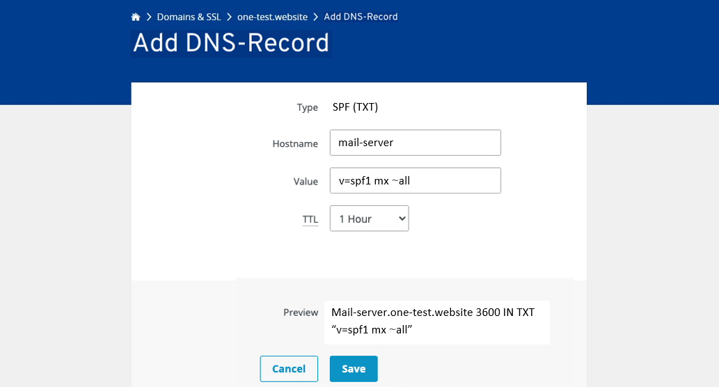 IONOS Cloud Panel : ajouter un enregistrement DNS