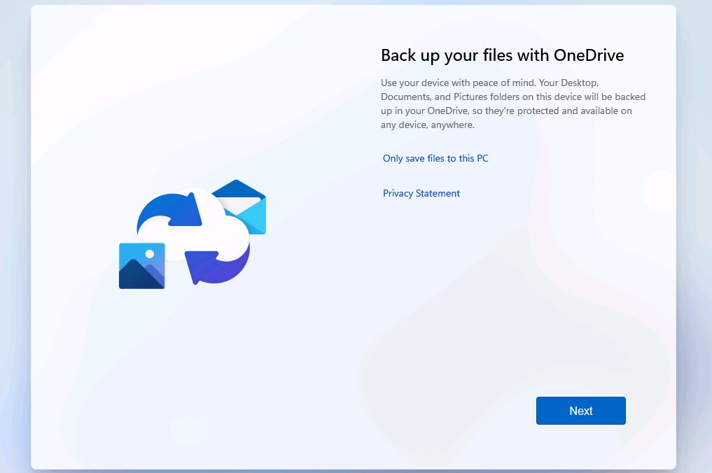 Configuration de OneDrive lors de l’update de Windows 11