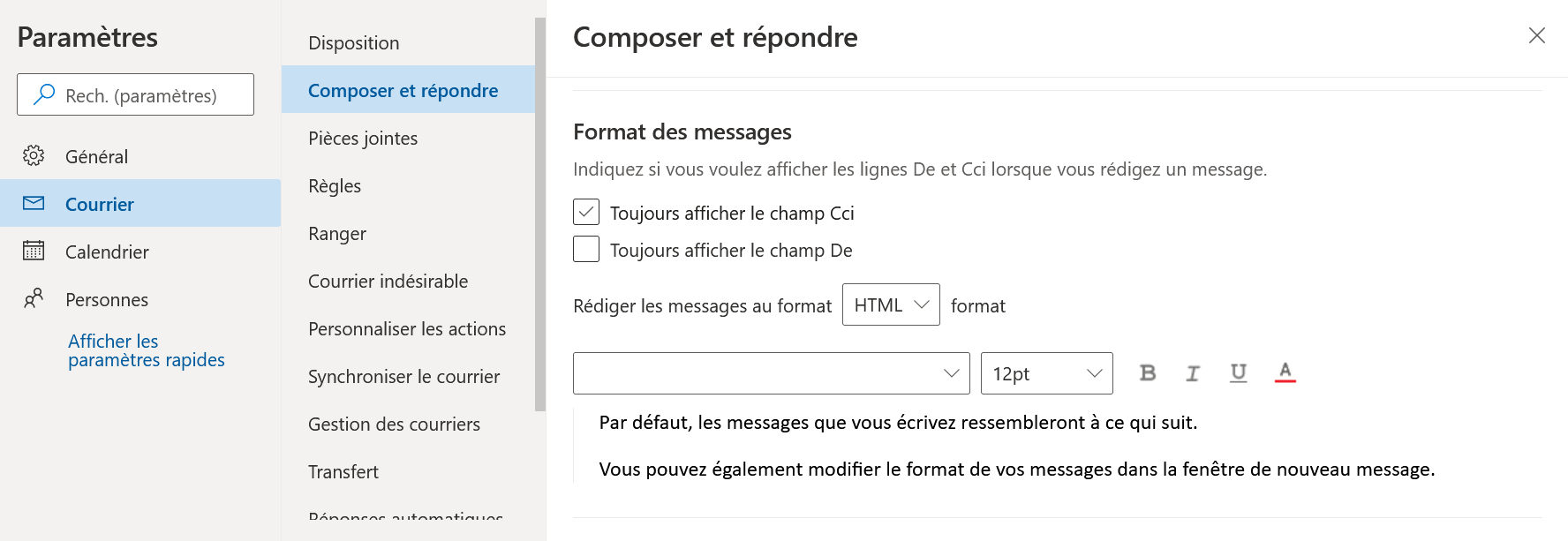 Changer la police dans Outlook instructions pas à pas IONOS