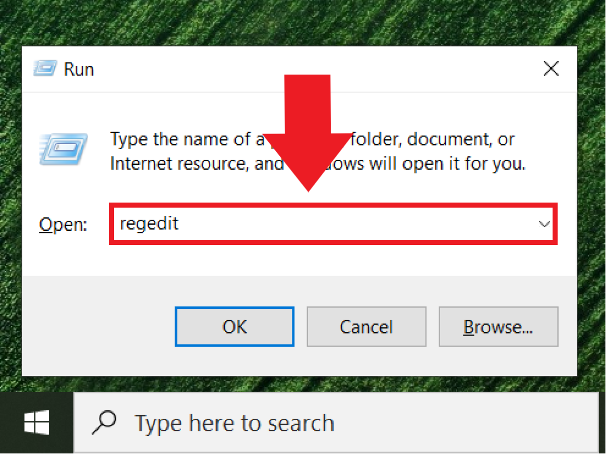 La commande CMD « regedit » dans la ligne de commande Windows