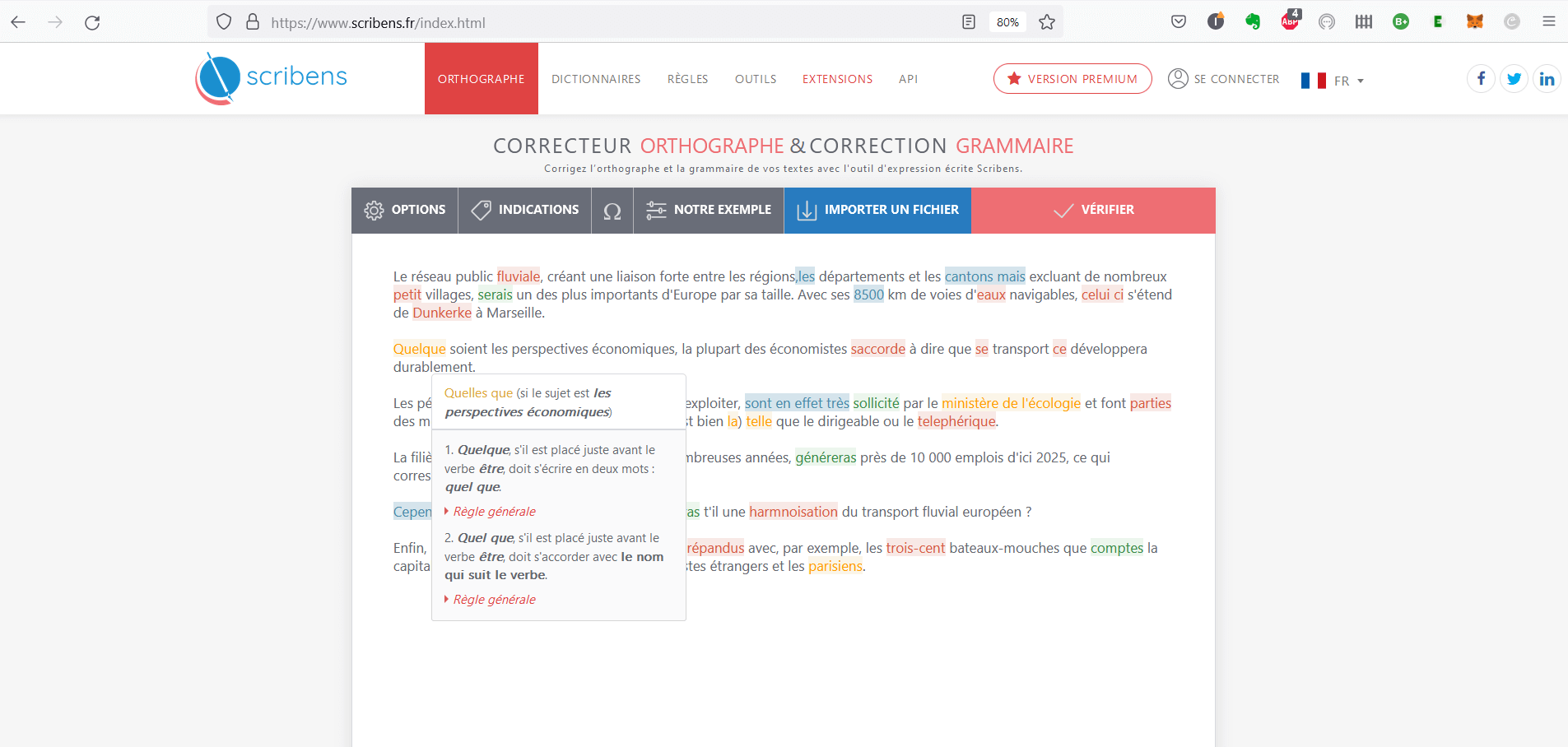 Correcteur d'orthographe, de style et de grammaire en ligne