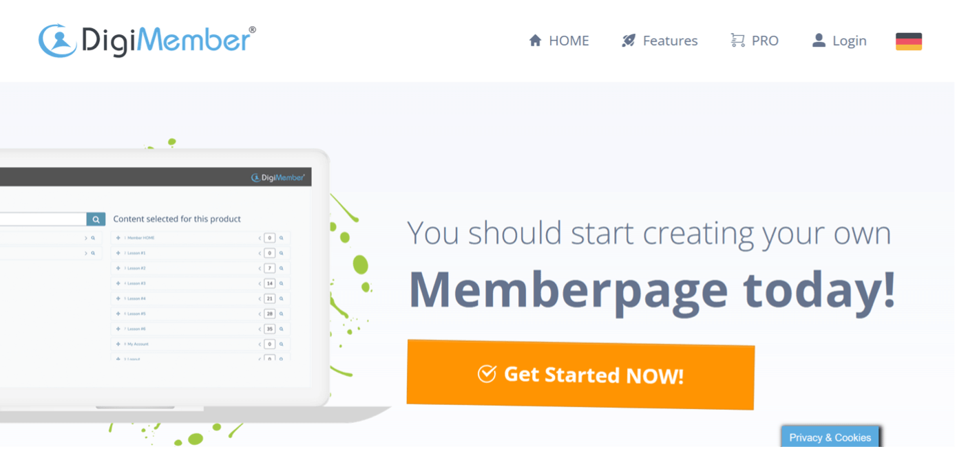 Capture d’écran du site Web du plugin WordPress DigiMember