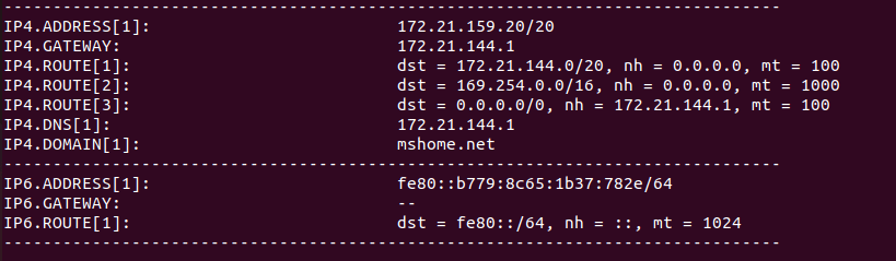 Capture d’écran du Network Manager dans Debian