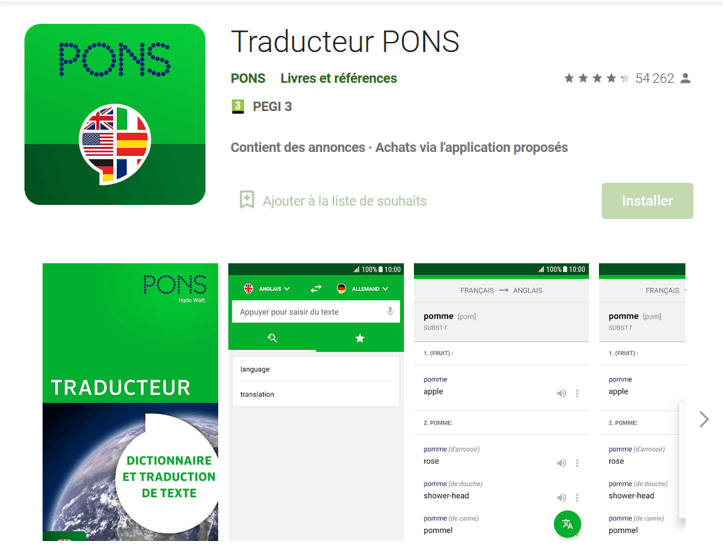 Traducteur PONS sur Google Play Store