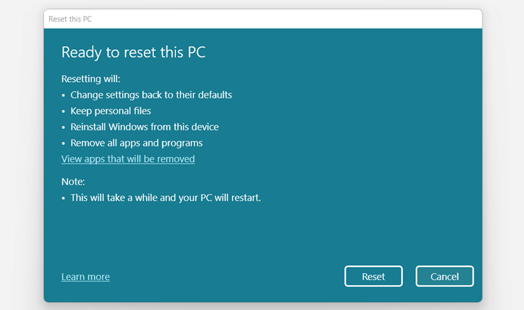 Restaurer Windows 11 : résumé des actions