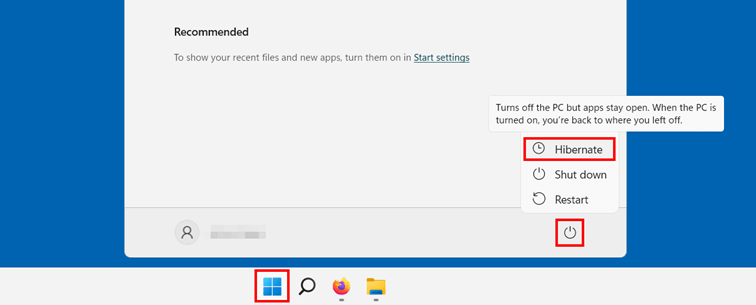 Windows 11 : option « Mettre en veille prolongée » du bouton « Marche/Arrêt »
