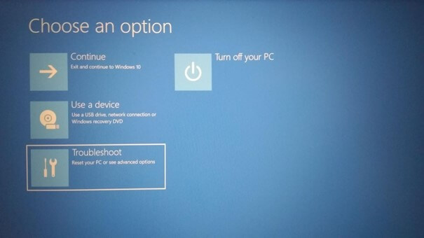 Windows 11 : menu du démarrage avancé