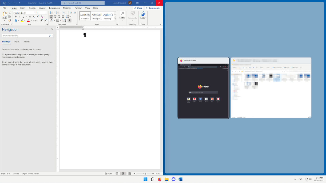 Diviser l’écran en deux dans Windows 11 : aperçu avec fenêtre encadrée