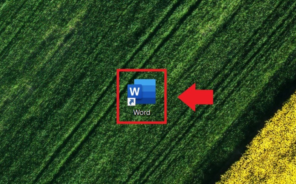 Icône d’un raccourci vers Microsoft Word créé sur le bureau