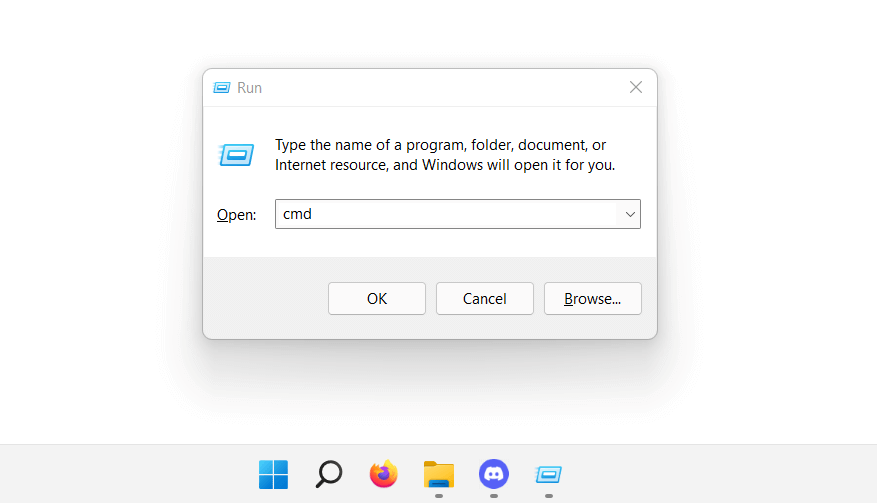 Windows 11 : exécuter l’entrée « cmd »