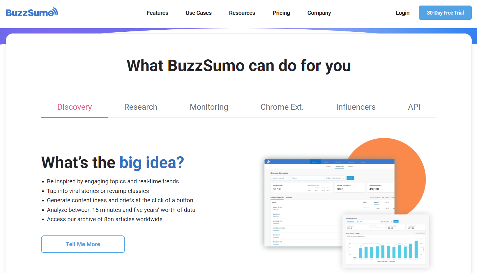 Capture d’écran du site Web BuzzSumo