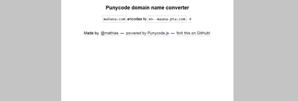 Le convertisseur Punycode de Mathias Bynens basé sur punycode.js