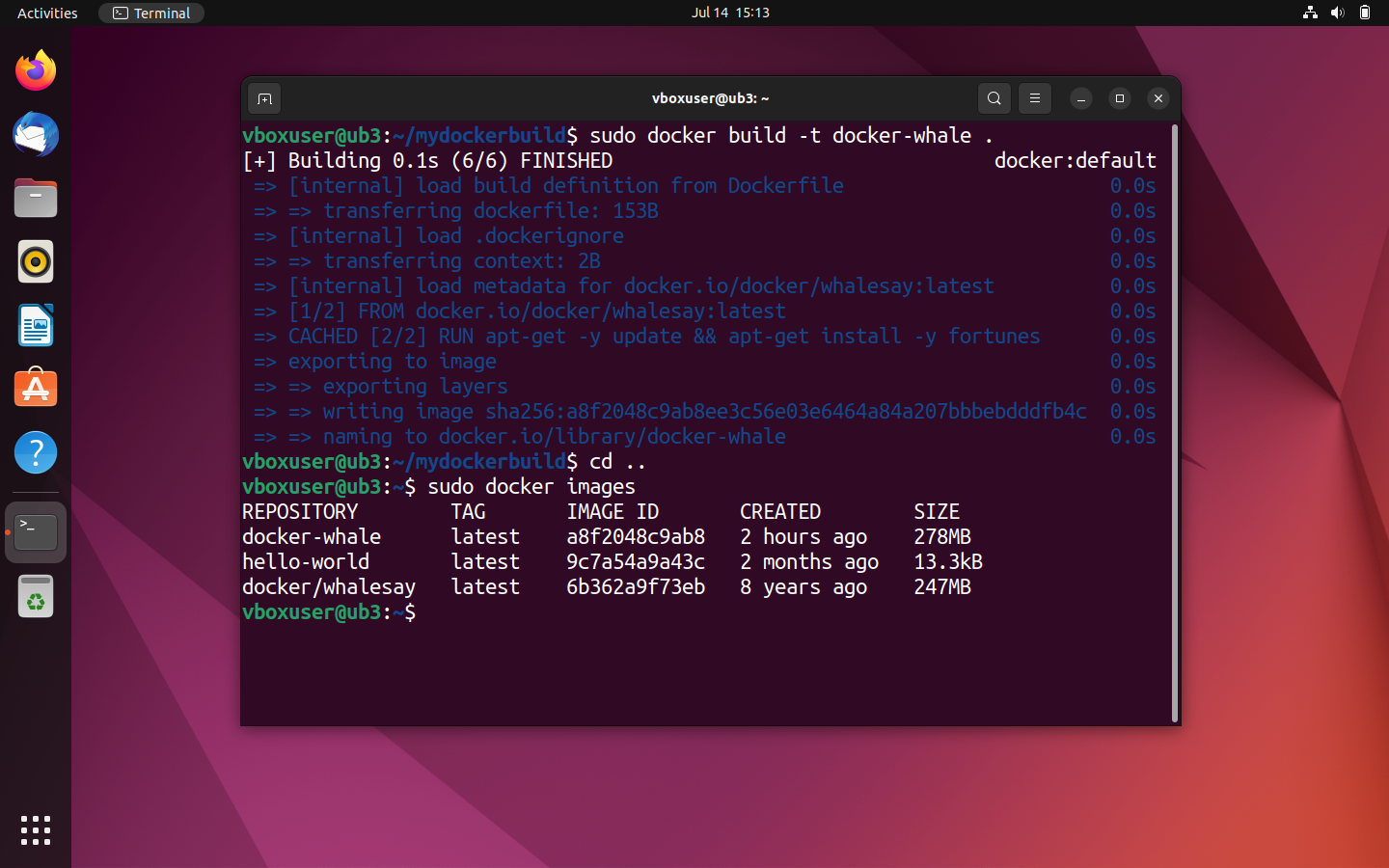 Terminal Ubuntu : aperçu de toutes les images