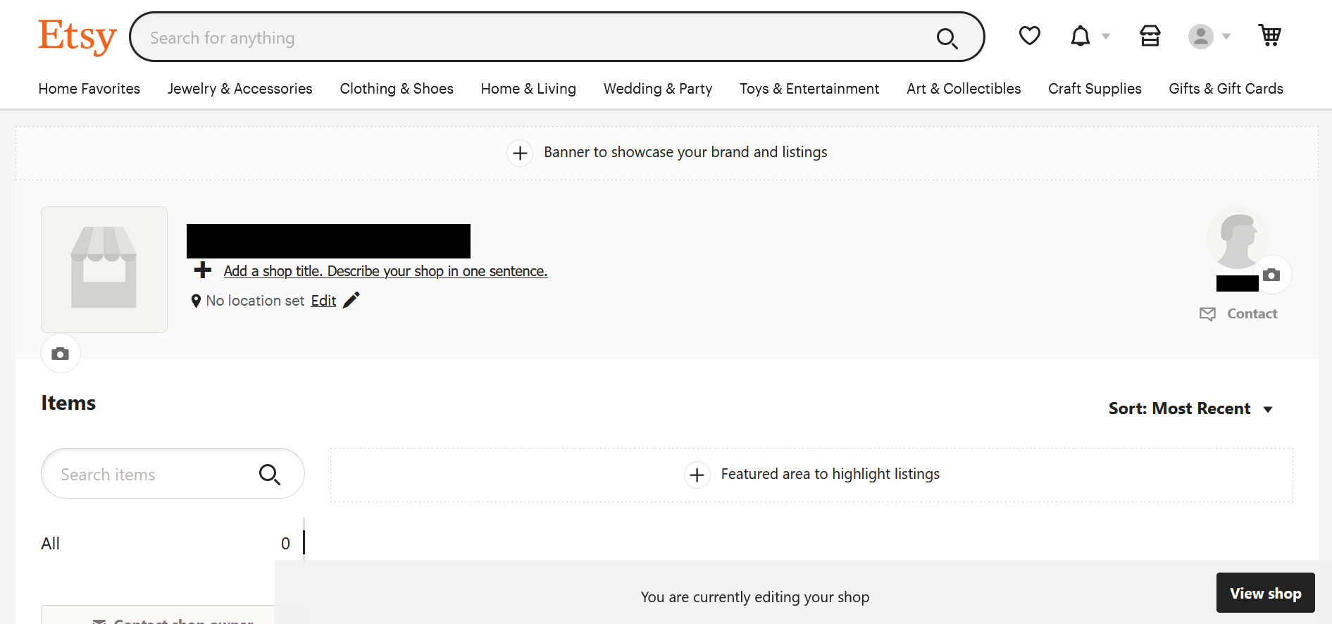 Capture d’écran du gestionnaire de boutique d’Etsy Capture d’écran du gestionnaire de boutique d’Etsy